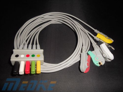 Drager-Siemens 5956508 ECG cable and leadwires, 5 leads, pinch, IEC, G521DR
