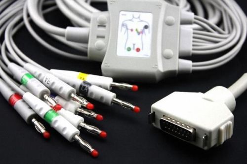 TUV CE Compatible Fukuda Denshi 10-Lead Shielded EKG Cable Banana4.0, YLL2214C