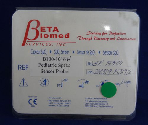 Beta biomed b100-1016n pediatric spo2 sensor probe for sale