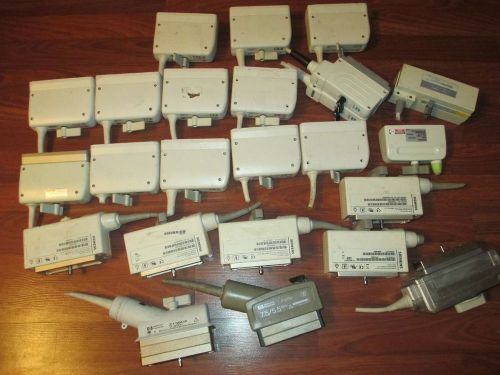 Lot of (24) Ultrasound Transducers Connector Blocks/No Probes/Parts