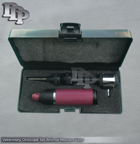 Veterinary Otoscope Set Animal Diagnostic Instruments MAROON