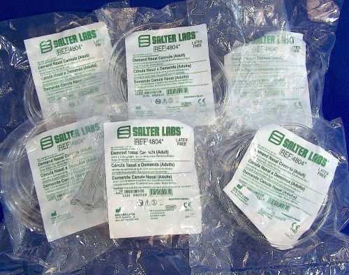Lot 6 new salter labs ref 4804 adult demand nasal cannula 4’ oxygen supply tube for sale