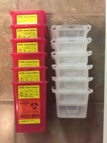 5 new bd sharps container biohazard needle disposal 1.5 quart qt size 1 for sale