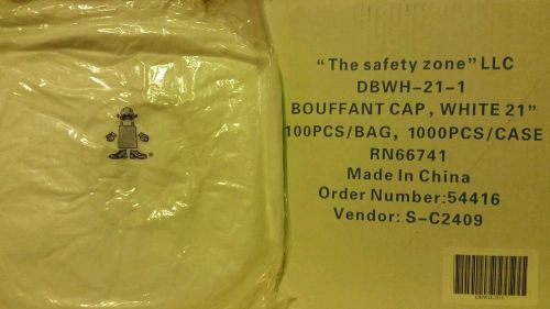 BOUFFANT HAIR COVER CAPS WHITE-1000 PIECES.