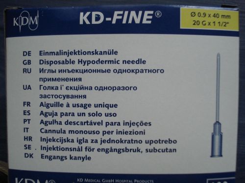 Medical needles, hypodermic sterile, injections ink cartridges, kdm 100pcs ?20g for sale