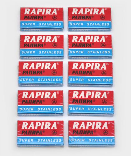 50 RAPIRA SUPER STAINLESS CHR0ME DOUBLE EDGE CLASSIC SAFETY RAZOR BLADES