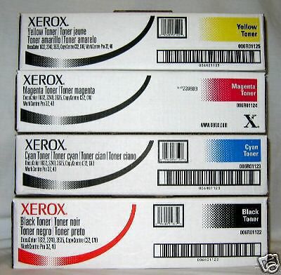 Genuine xerox docucolor 1632 2240 color toner set of 4 for sale