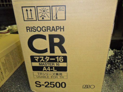 RISO CR S-2500 Masters(2)#16 CR1510/1610-30 Size:A4-L Yields:10Kea.