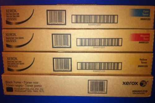 Xerox docucolor 240/250/242/252 toner- full set of cmyk for sale