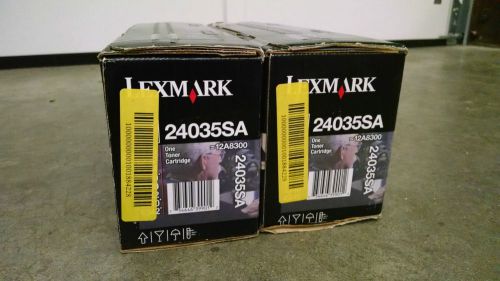 LOT of TWO (2) GENUINE Lexmark 24035SA Toner Cartridge NEW SEALED E230 E232 E234