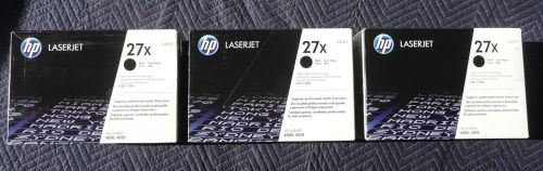 3 Fresh Genuine HP C4127X 27X Black Laser Cartridges - Sealed - FREE SHIP!!!