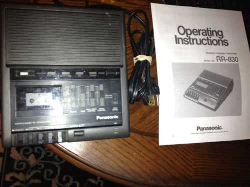 Vintage Panasonic RR-830 Standard Cassette Transcriber Dictaphone &amp; Instructions