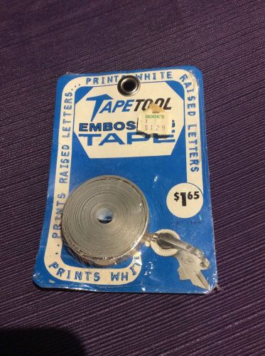 Vintage tapetool embossing tape  gold tape 1/2&#034; x 144&#034; prints white for sale