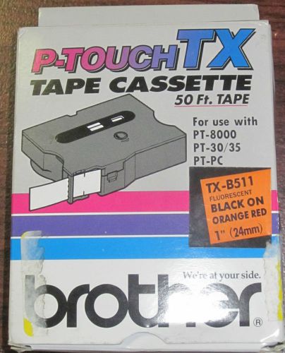 Brother p-touch tx label tape cassette black/orange 1&#034; tx-b511 for sale