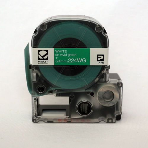 K-sun 224wg white on green labelshop tape 1&#034; ksun 24mm for sale