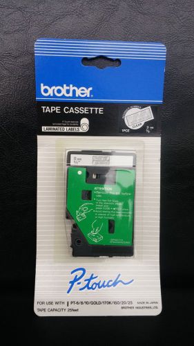 Brother tc-14z1 p-touch tape cassette laminated labels white on clear  ( 1 pack) for sale