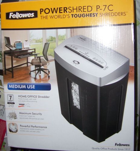 New fellows power-shred 7-sheet cross cut desk side shredder p-7c ~ home~ office for sale