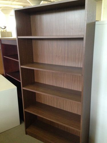 ***commercial quality bookcase in walnut color laminate 6ft h*** for sale