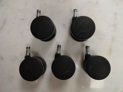 Herman Miller Aeron Graphite Chair Style B Set of 5 Casters Rollers Wheels Parts