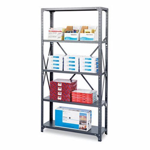 Safco Steel Shelving Unit, 5 Shelves, 36w x 18d x 75h, Dark Gray (SAF6266)