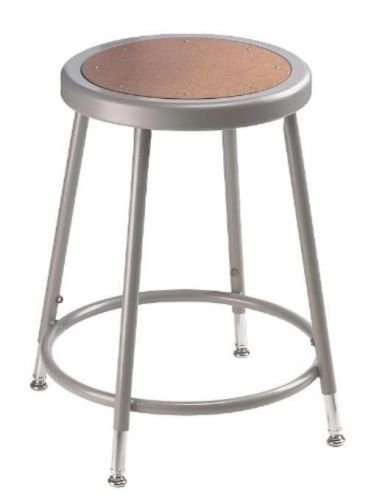 NEW National Public Seating 6218H Grey Steel Stool with Hardboard Seat
