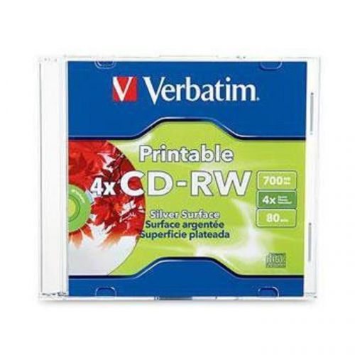 Verbatim printable 4x cd-rw silver surface 1ctn/ 20 each for sale