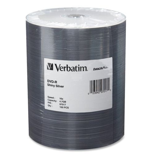 Verbatim 97017 DVD Recordable Media - DVD-R - 16x - 4.70 GB - 100 Pack