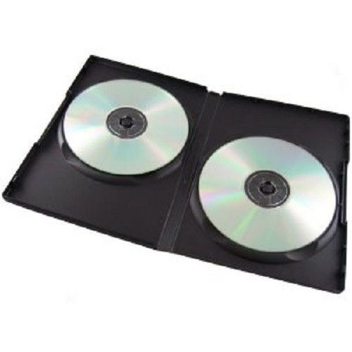 100 standard black double cd dvd case 14mm movie box for sale