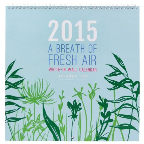 2015 Smudge Ink &#034;A Breath of Fresh Air&#034; Wall Calendar - Write-In, Wall Hanging