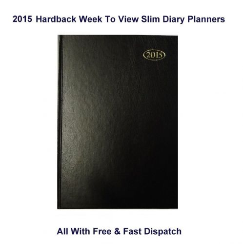 2015 Diary A6 Black Slim Hardback Diary Planner Week To View Organiser Agenda