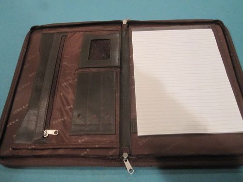 NEW STEBCO NOTEPAD HOLDER EXECUTIVE ZIPPE BUSINESS ORGANIZER BROWN