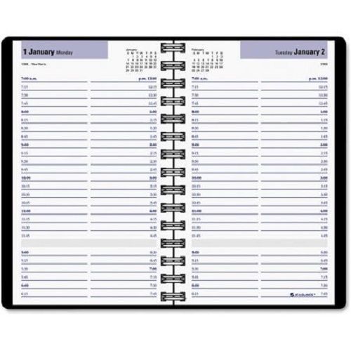 DayMinder Recycled Daily Appointment Book, Black, 4-7/8&#034; x 8&#034;, 2015