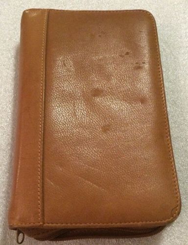 COMPACT ~1.0&#034;~ CARAMEL BROWN ~ Wilson&#039;s Leather Planner BINDER Franklin Covey
