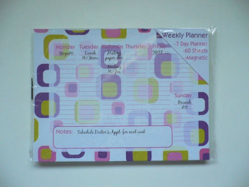 Magnetic Weekly Notepad 7-Day Planner Calendar 60 Sheet Approx 8&#034; x 6&#034;