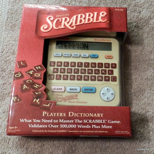 FRANKLIN ELECTRONIC SCR-228 SCRABBLE PLAYERS DICTIONARY + POUCH! NIB