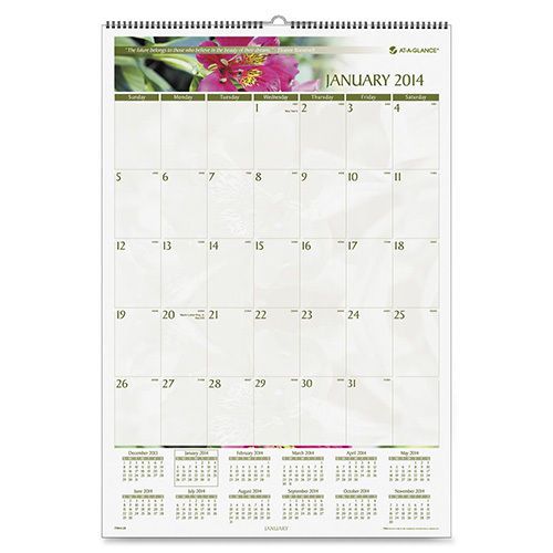 At-a-glance floral images monthly wall calendar, 15 1/2 x 22 3/4, full color for sale