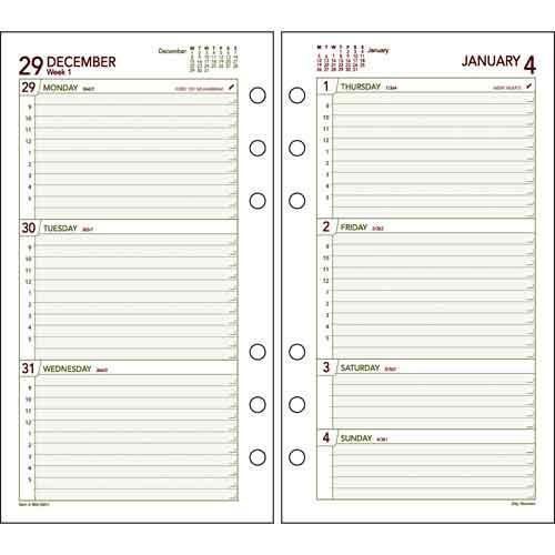 At-A-Glance Day Runner Weekly Refill 3-3/4&#039;&#039; x 6-3/4&#039;&#039; Dated 1 Year