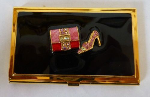 Fancy Business Card Holder, with High Heel Design, Hinged, Spring Street
