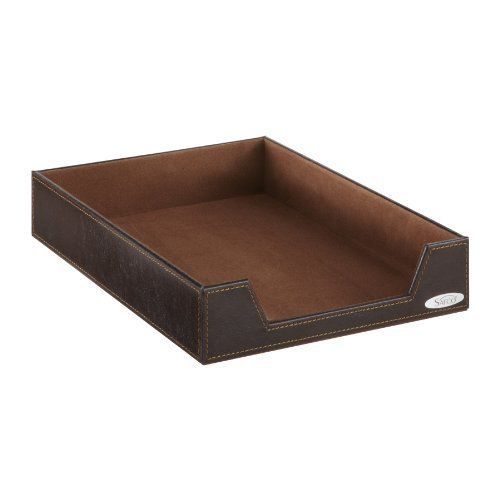 Safco Leather-look Single Letter Tray - Desktop - 2.5&#034; Height X 9.3&#034; (9391ce)