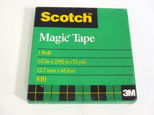 3m scotch magic tape # 810 1/2&#034; x 2,592&#034; (72 yards); invisible; 3&#034; core; new nib for sale