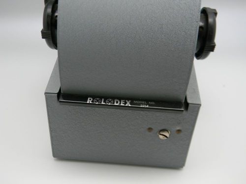Rolodex vintage business index filing metal roll top model no. 2254 gray for sale