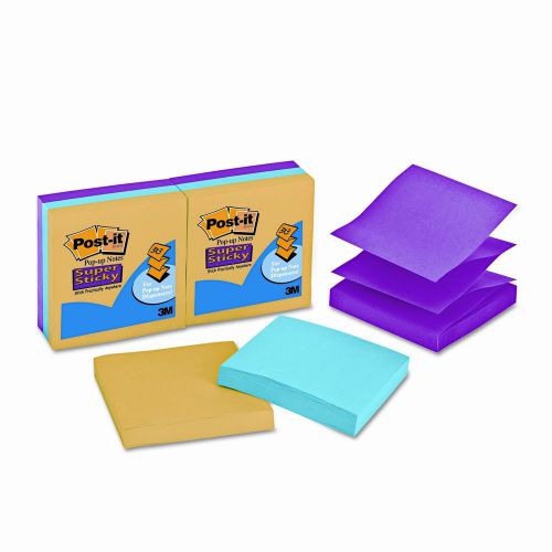 Post-it® Super Sticky Pop-Up Refill, 3 x 3, 3 Ultra Colors, 6 90 Sheet Pads/pack