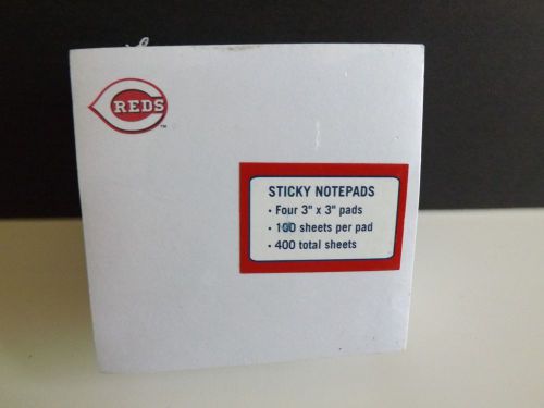 Cincinnati reds sticky notes, 3 x 3, white 4 pads/pack officially mlb !!!!!! for sale