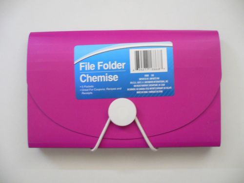 2 Tone PINK Expandable File Folder Coupon Holder 5 Pockets Organizer BN