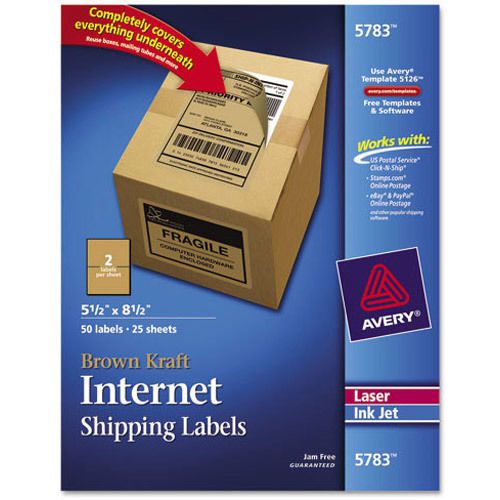 Avery Dennison Ave-5783 Internet Shipping Label - 5.5&#034; Width X 8.5&#034; Length