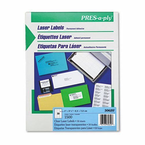 Avery pres-a-ply laser address labels, 1 x 2-5/6, clear, 1500/box (ave30620) for sale
