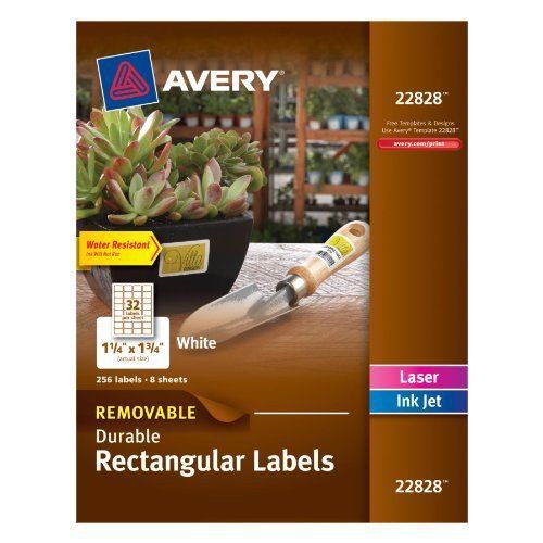 Removable Durable Rectangular Labels White 1.25 X 1.75 Pack Of 256