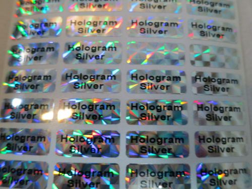 300 Hologram Silver Sparkle Personalized Waterproof Name Stickers 0.9 x 2.2 cm