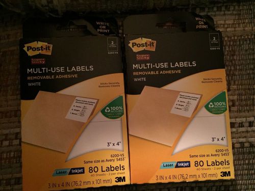 3m white file folder labels, white, 2/3 x 3 7/16 inches (6300-fs) lot of 2 for sale