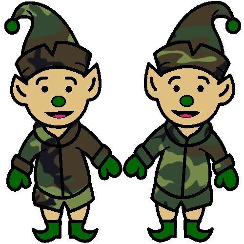 30 Custom Green Elf Art Personalized Address Labels